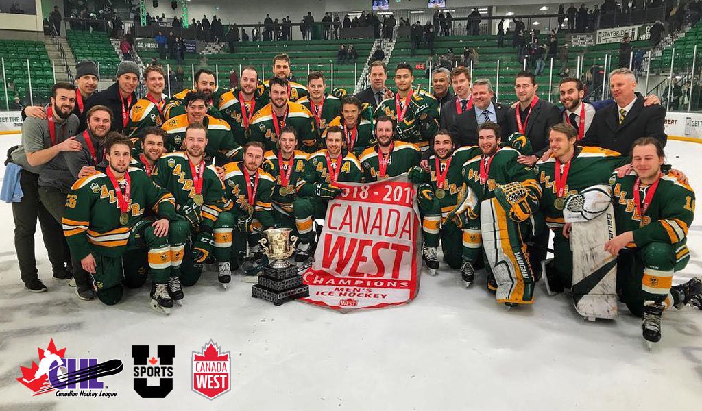 Three straight for <a href="/GBHKY/">Golden Bears Hockey</a> 🏆

Congrats to all #CHL alumni who are 2018-19 <a href="/CanadaWest/">Canada West</a> champions.

DETAILS: bit.ly/2VOmGoi