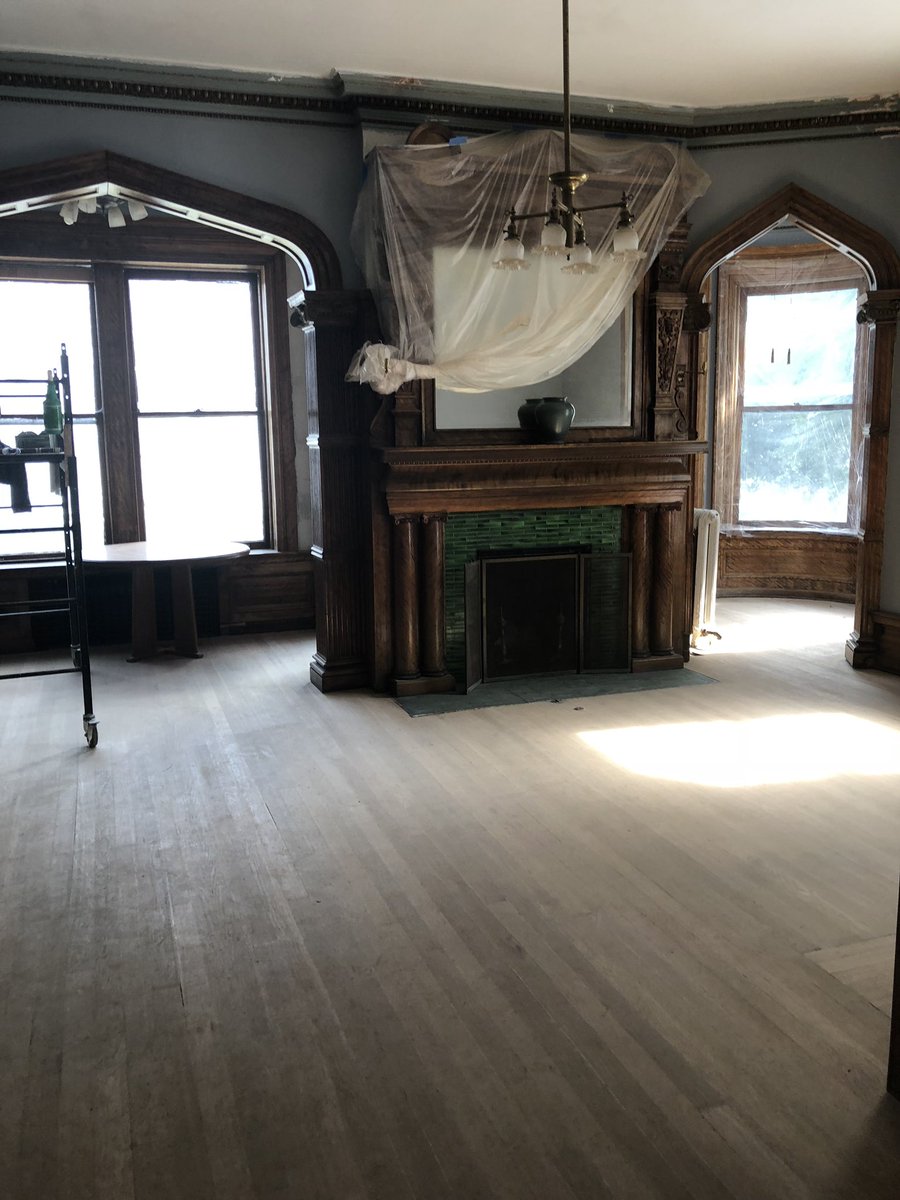 Tinkerstration's tweet image. Not to gum up your TL but here’s some pix of this historic mansion they were working on in August. That’s my dad in the orange💖