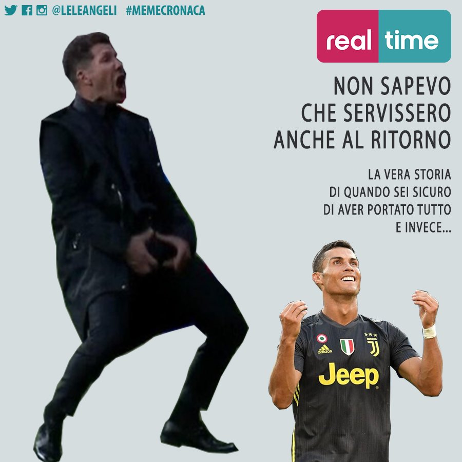 - "Caro, sicuro di aver preso tutto?"
- "Ma sì, tranquilla.."
#memecronaca #JuveAtleti #JuventusAtleti #JuventusAtletico #JuveAtleticoMadrid #JuventusAtleticoMadrid #JUVATM #UCL #ChampionsLeague #FinoAllaFine #jvtblive #Simeone #CR7 #Cristiano #CristianoRonaldo #Ronaldo #Juventus