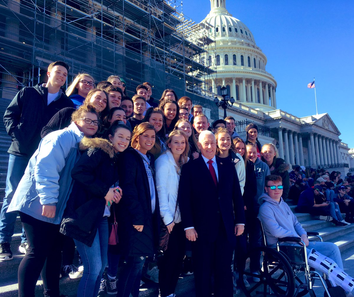 SonnyShiner's tweet photo. Seniors met with Indiana’s 6th district congressman, Greg Pence, on the Capitol steps.
#RepPence
@GregPenceIN https://t.co/MSr47OTK5c