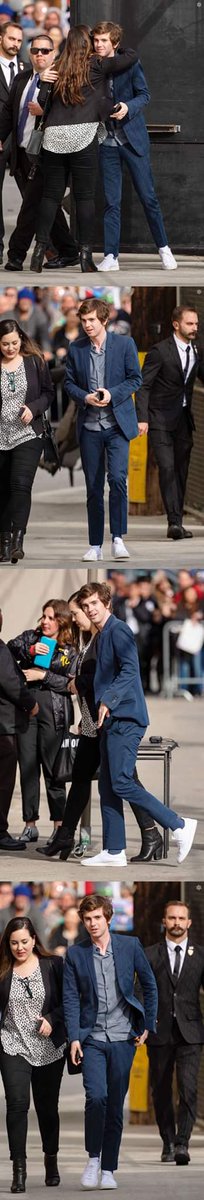 TGDsquad's tweet photo. Hang onto something ladies bc here comes Mr GQ himself #FreddieHighmore attending @JimmyKimmelLive yesterday. Holy #DrDimples!!! Wow, it just got really hot in here!! 🔥 We need a moment. @freddiehighmore #Trampoline #TheGoodDoctor #Smurphy #ShaunIsASurgeon #DrShaunMurphy 🍏♥️ https://t.co/1X5PVResls