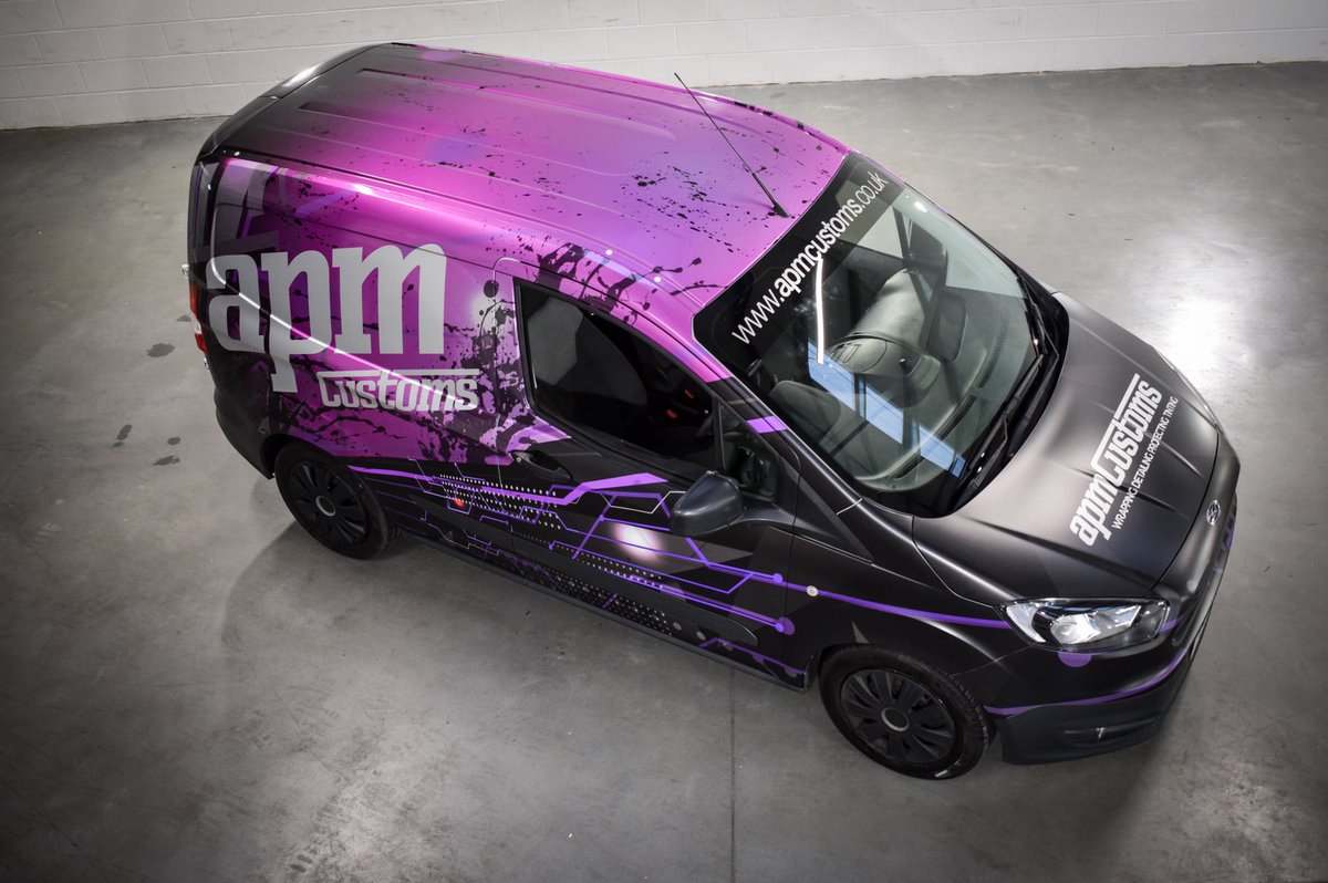 APMCustoms's tweet photo. Look who's had a makeover! 💜
Keep your eyes peeled for the transformed APM van zipping around the North West.
(A mix of 3M IJ180 metallic and white films, with contrasting gloss and matte overlaminates)
#APMCustoms #Wrapping #3M https://t.co/PxQCG0ZyWH