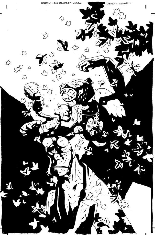 My variant cover for THE BEAST OF VARGU--Before Dave Stewart worked his magic.
And, yes, there are puppets. #Hellboy