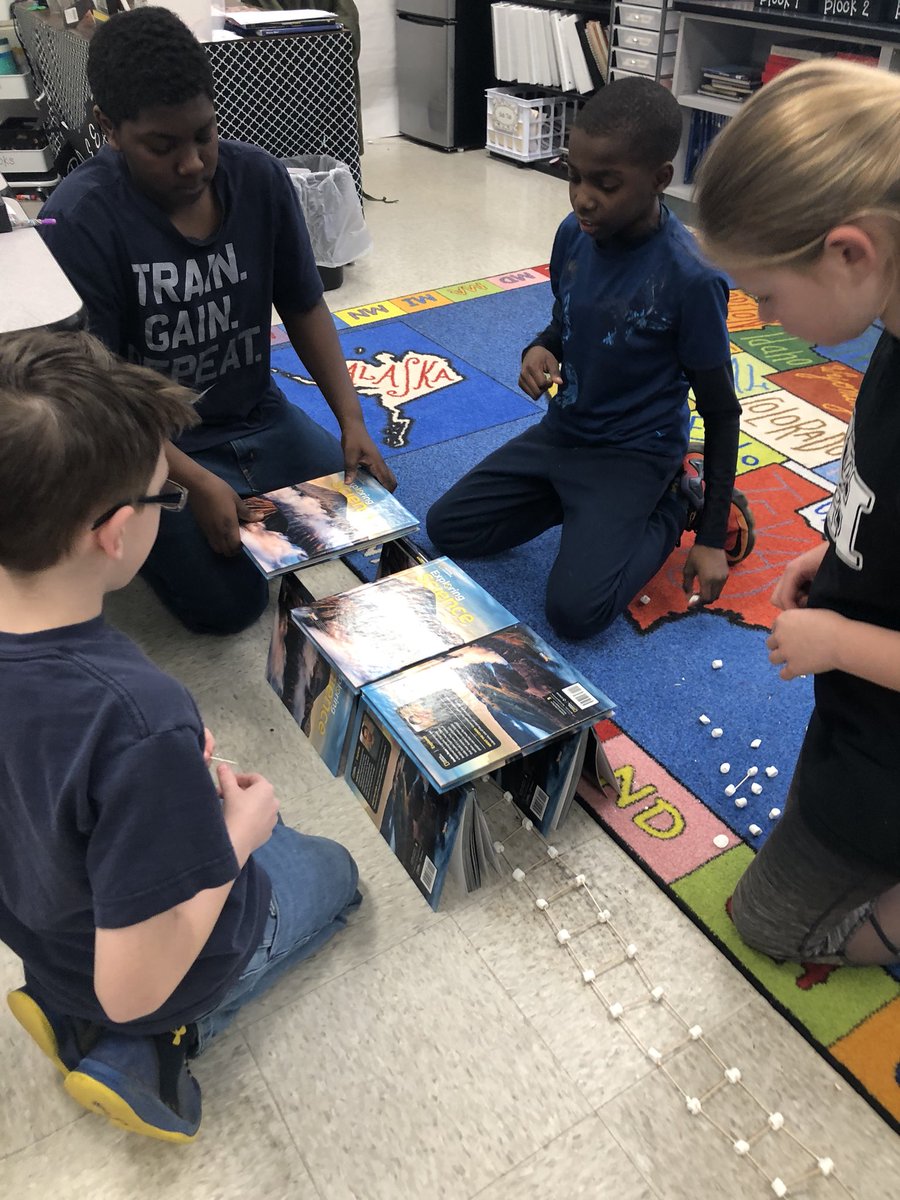 Rose5th's tweet photo. We learned about the Transcontinental Railroad today and completed our own race building “railroads” from “Nebraska” to “California.” #BESBears https://t.co/M0BBLQmz31