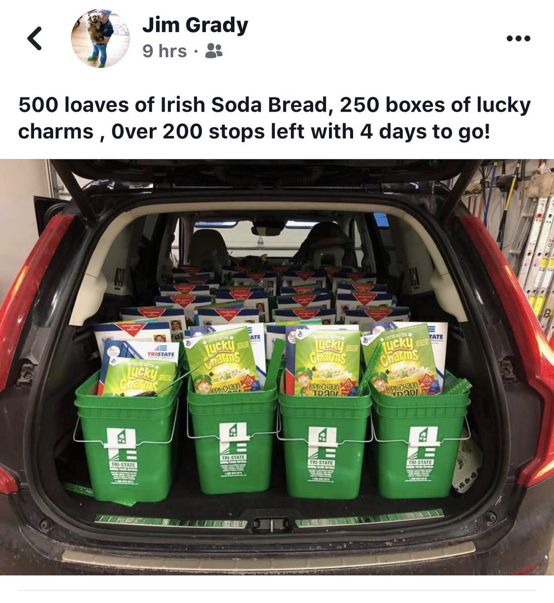 TriStateFacade's tweet photo. Our chief Leprechaun out making the rounds... Are you one of the “lucky ones” to get a visit? If so, post a pic of your goodies and tag #LuckyForTriState for an extra entry in our Giveaway! 🍀🍀🍀🍀🍀 https://t.co/xvsLv8jhi1