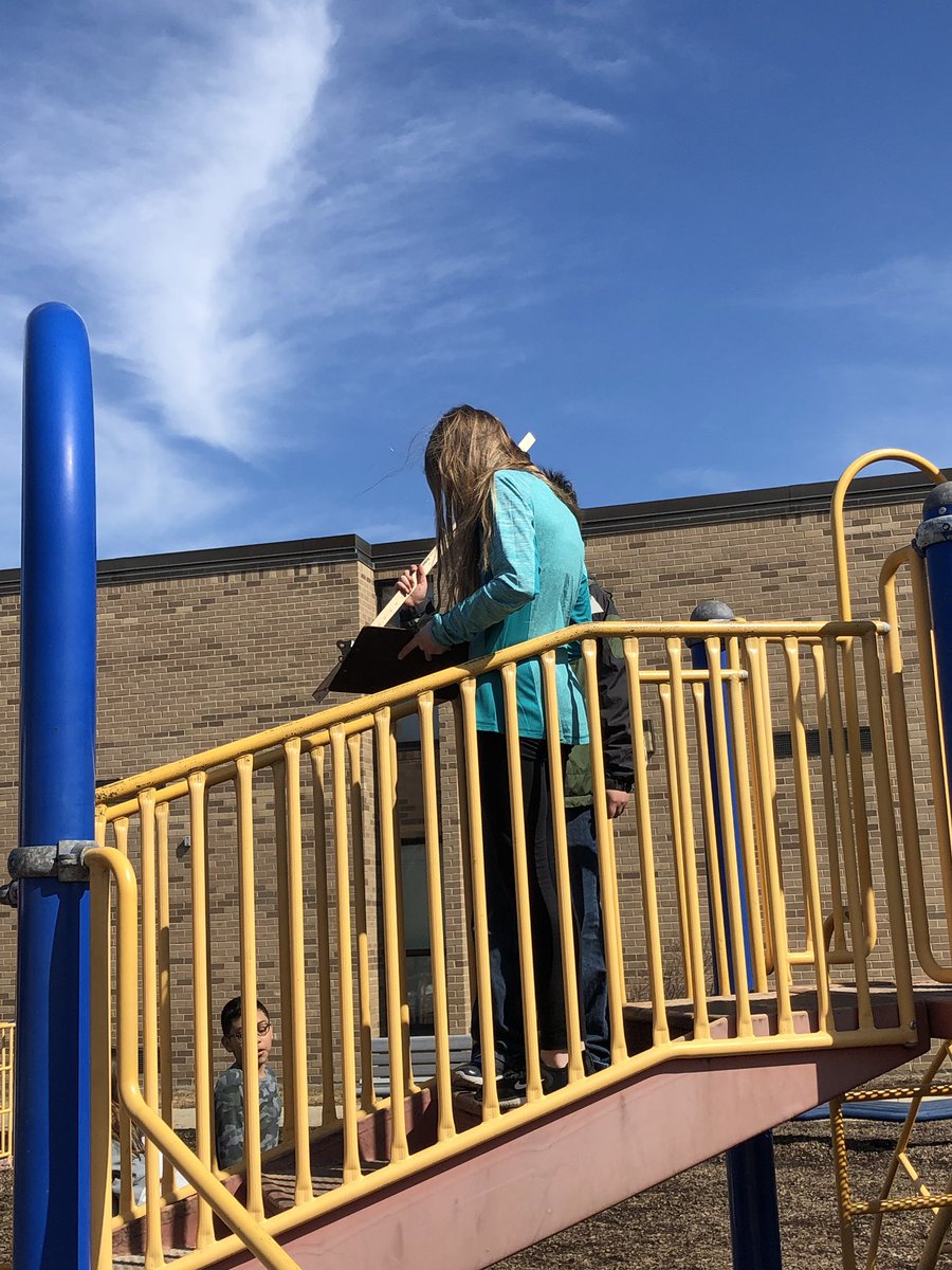 BulgerHale's tweet photo. Today students were engaged in a PBL lesson to help our school with designing a new and safe playground. They went outside to inspect Falk Park  to determine if it is safe in its current position. #halepackstrong #WeAre54 #schaumburgparkdistrict https://t.co/ZGC081fbGd