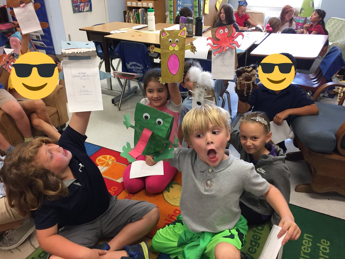 MrsBerlatsky's tweet photo. Our 10-4 Firsties were “wild” about sharing their Animal Puppet Book Reports with @Momof2FLGators’ friends! #VikingVoyage19 #peacelovefirst #pbCKLA #AnimalsHabitats https://t.co/NaNrfz2bxk