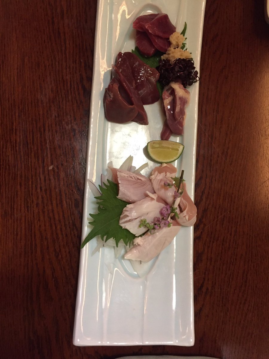 Chicken sushi in #Nagoya. Breast, heart and liver went down OK, the gizzard was a tad crunchy. #sushi #unrepentantcarnivore #illeatanything