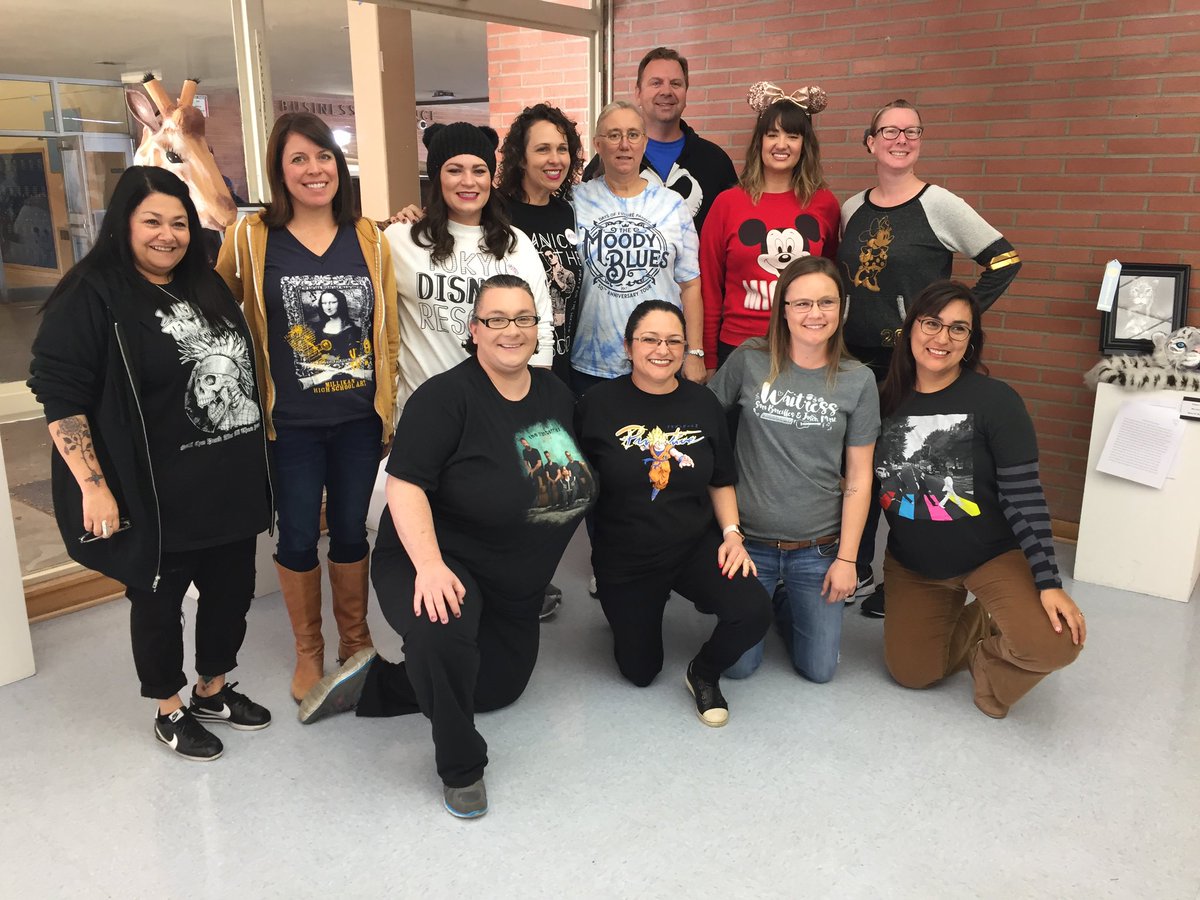 MsTinaBraswell's tweet photo. Unity through Art, Music, Animation - any excuse I get to wear my mouse ears outside of Disneyland! My sweater is also vintage &amp; a reminder of how tiny my mom was at my age #unityweek #ProudToBeLBUSD @RamsFocus @RamHiASB https://t.co/wnh6bdyhhY