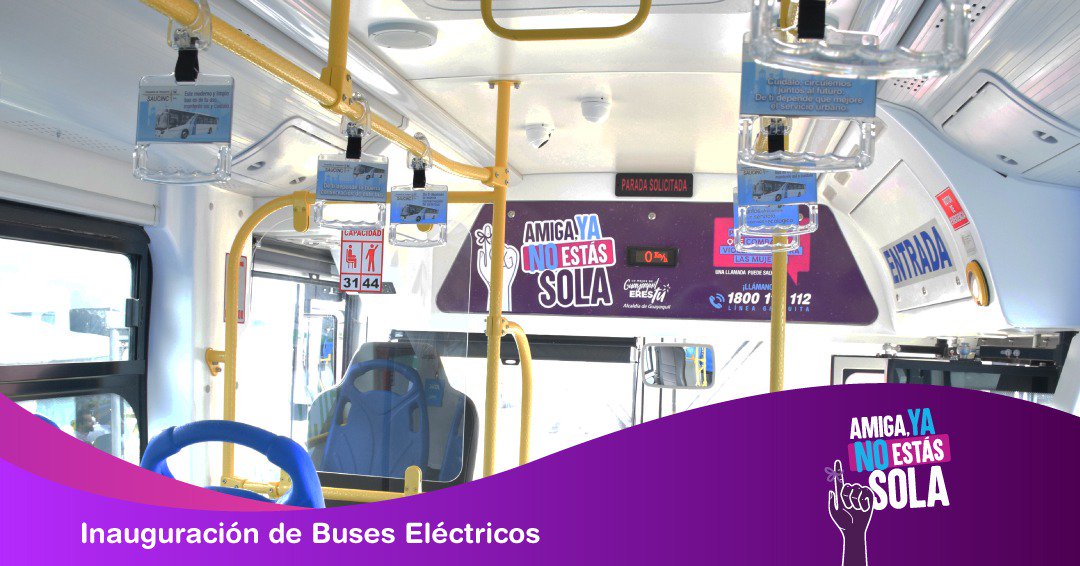 _NoEstasSola_'s tweet photo. Agradecemos el compromiso de @saucinc y @BYDelectricoEC por unirse y ser parte de la lucha para erradicar la violencia contra las mujeres y contribuir con espacios libres de violencia. Hoy formamos parte de los 20 buses eléctricos y ecoamigables.
#EcoBuses #AYNES https://t.co/hnW2bzAytb