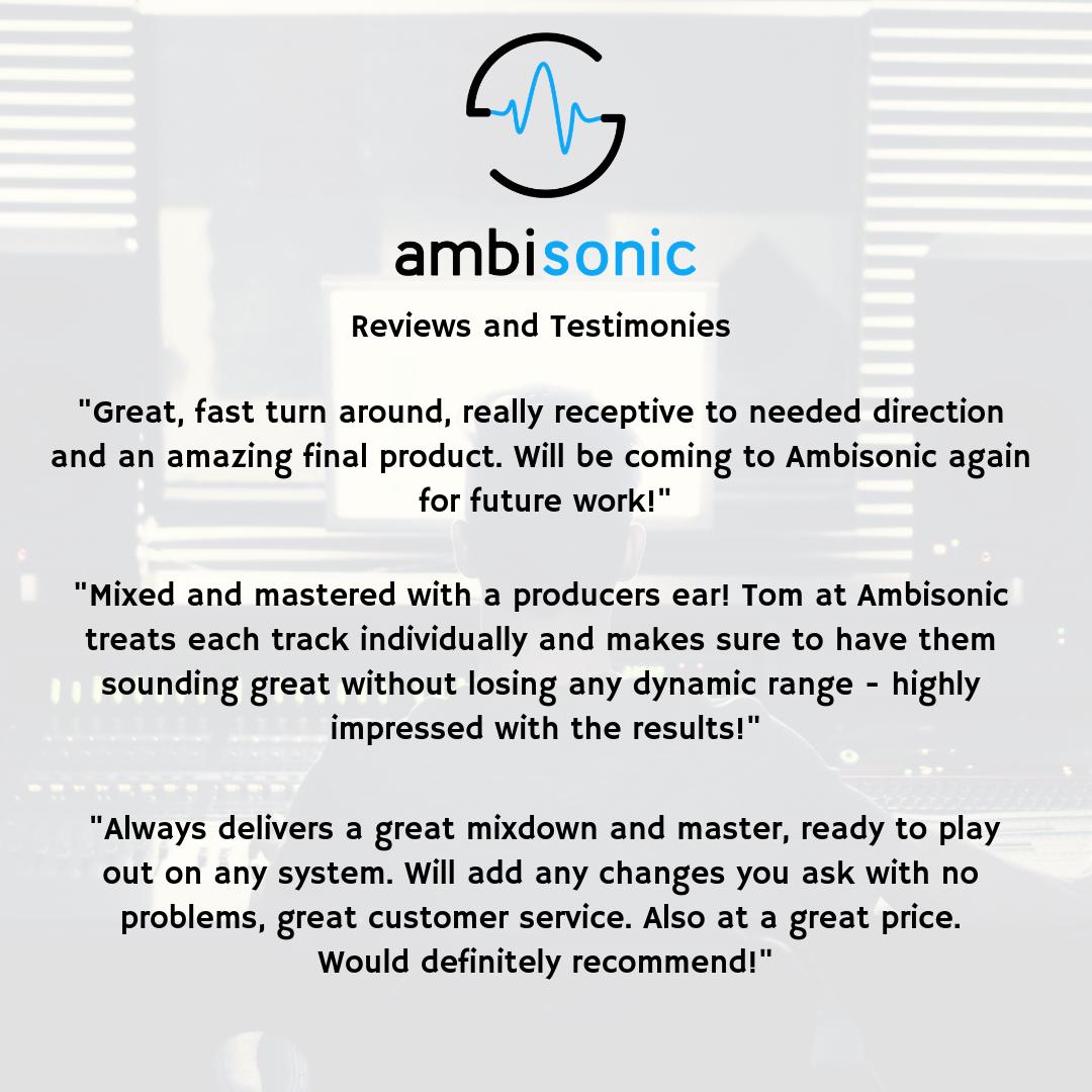 AmbisonicMixMst's tweet photo. Check out some reviews from happy Ambisonic clients! Drop the page a message if you need mixing and mastering work! #musicproducer https://t.co/PM64YcJBU2