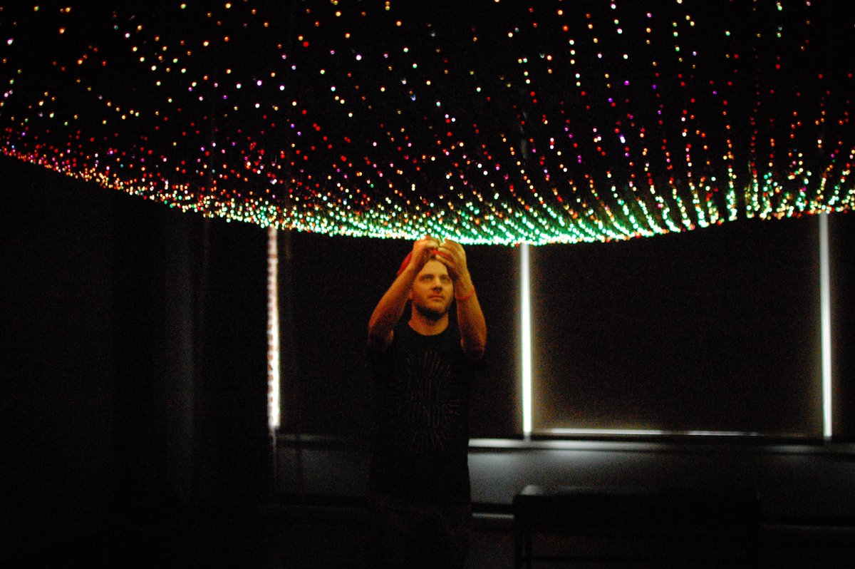 HackBerryLab's tweet photo. EventHorizon, the latest interactive art installation from Zane Cochran and developed in @HackBerryLab at @berrycollege is on display at the Mason-Scharfenstein Museum of Art at @PiedmontCollege. Huge thanks to assistant designers Mariah Kelly and Graham Widmann for their work! https://t.co/fO7HSgG1LL