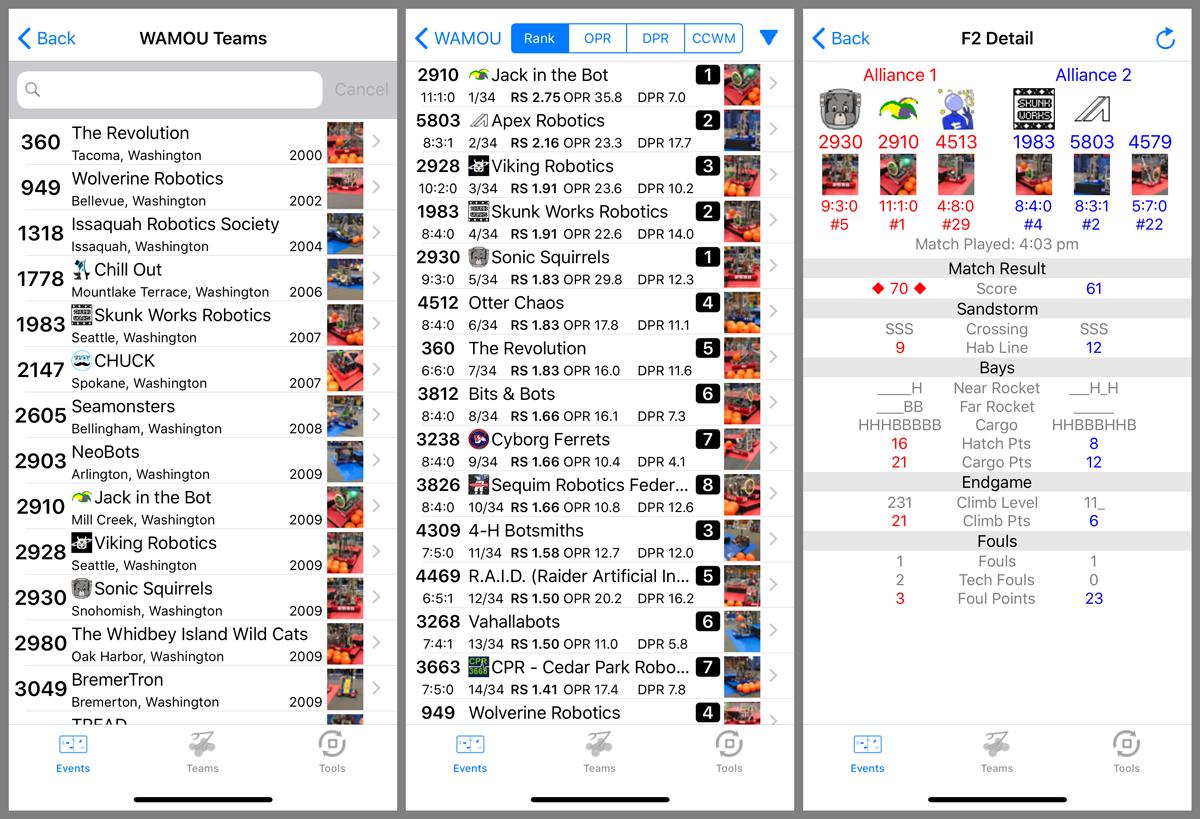 frctracker's tweet image. FRC Tracker version 3.5 is now available with support for avatar images (as well as robot photos) in the team list, ranking and match detail screens.
