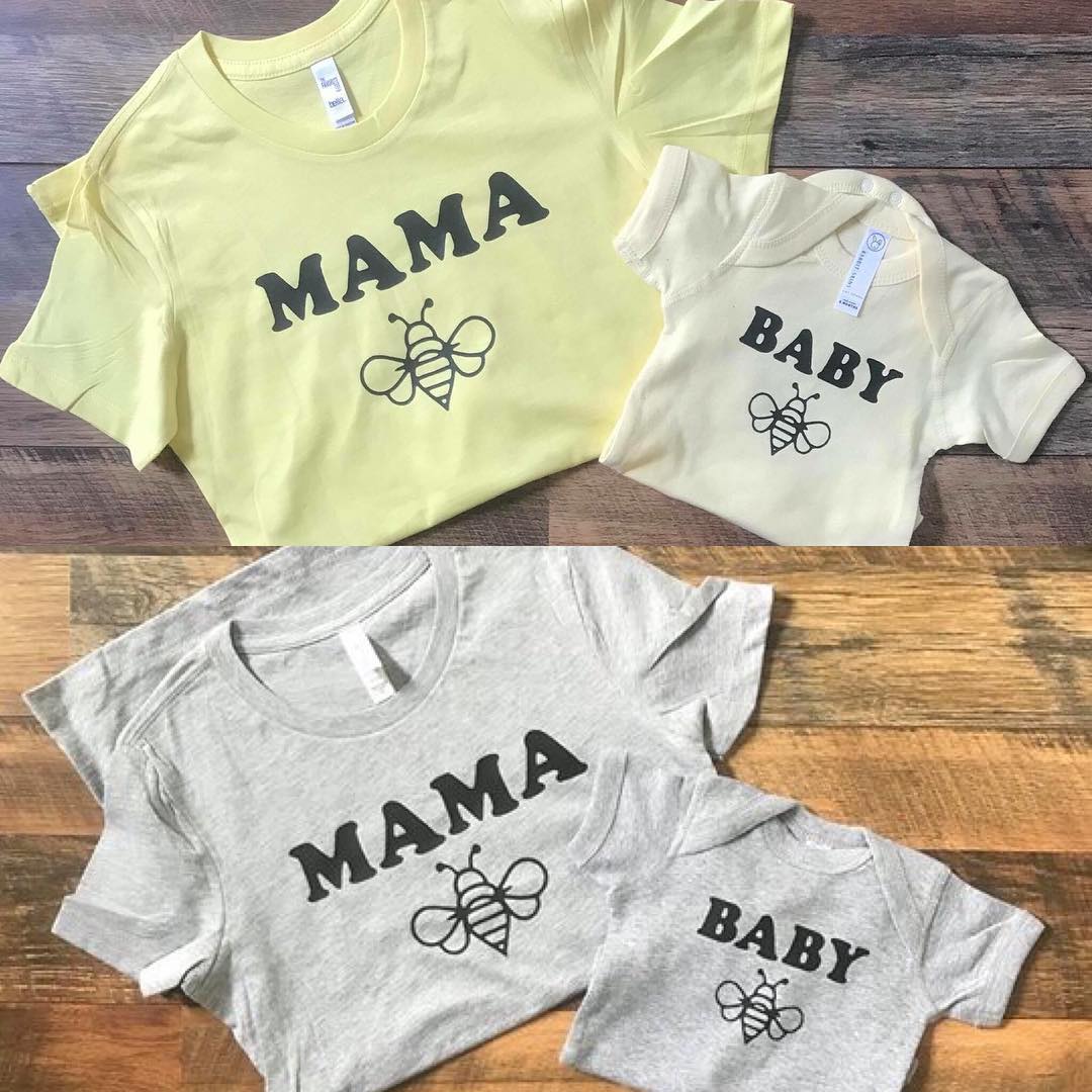 preserve_bees's tweet photo. mama bee and baby shirt https://t.co/pRvsiFnXFE #honeybees https://t.co/tf9KRbuN7z
