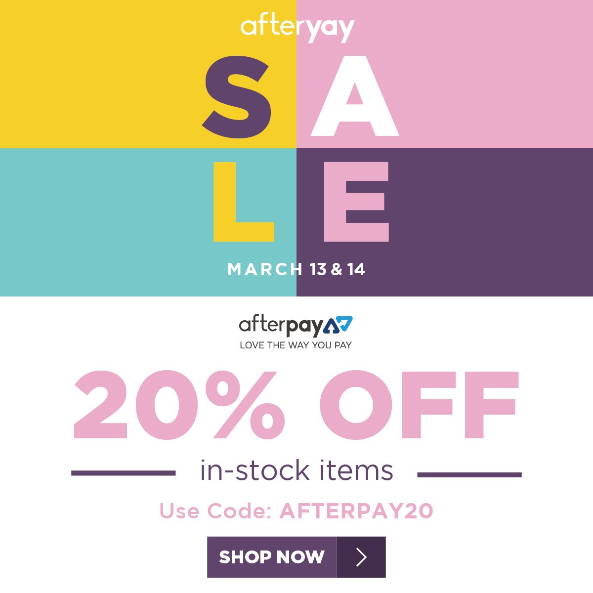 AfterYAY Day is here! Use code AFTERPAY20. For 48 hours take 20% OFF all in-stock #costumes, accessories, and #party supplies! Use code AFTERPAY20 
Shop now at ==>costumes.com.au  #afterpayit #afteryay