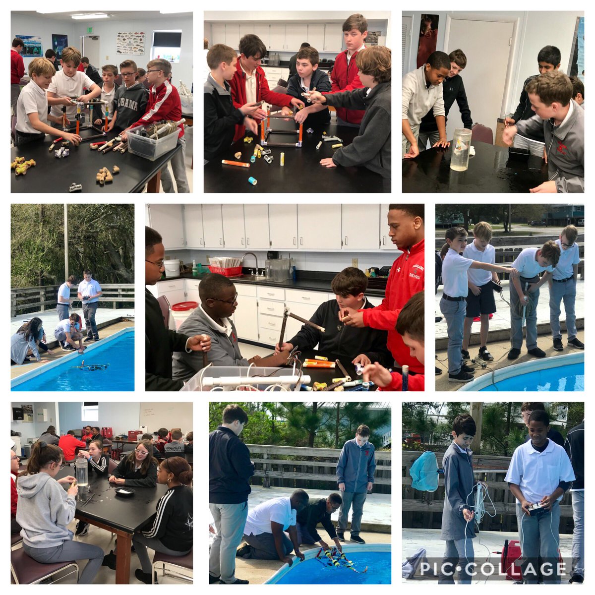 MrsDonnaHughes's tweet photo. STEM students @SaralandMiddle @SaralandSchools had a great time @disealab learning about neutral buoyancy, building ROVs, and competing in the pool against other ROVs! #STEM #handsonlearning https://t.co/gRGthNMN7z