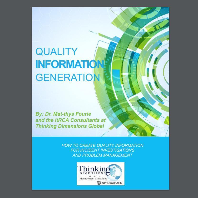 TDworkshops's tweet photo. [FREE EBOOK] Quality Information Generation by Dr. Mat-thys Fourie
and the itRCA Consultants at Thinking Dimensions Global. Download here: https://t.co/FYeChRFYU2 #thinkingdimensions #ebook https://t.co/utR1iXT6s0