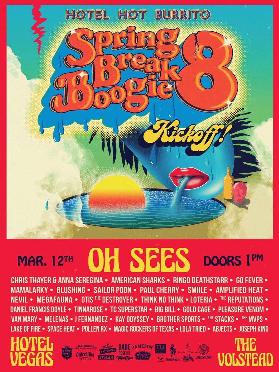 We’re playing at 10:30 tonight inside <a href="/HOTELHOTBURRITO/">Hotel Hot Burrito</a>!! Catch us right before <a href="/TheeOhSees/">Thee Oh Sees</a> goes on at 11.  #sxsw #party #atx #rocknroll