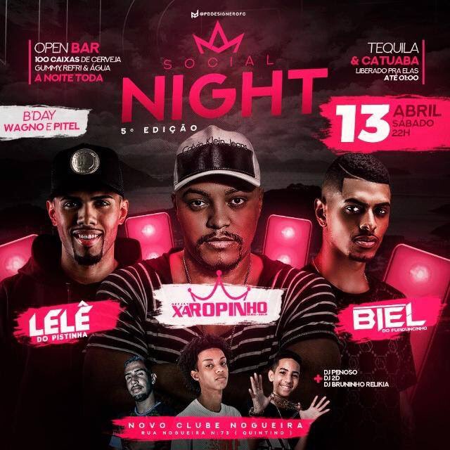 Diia 13/04 todos os caminhos te levam pra cá, Lele do Pistinha , Biel do Furduncinho e Dj Xaropinho vão deixar voocs em ritmo avançado, e ai vai ficar de fora dessa ? @SocialNight_