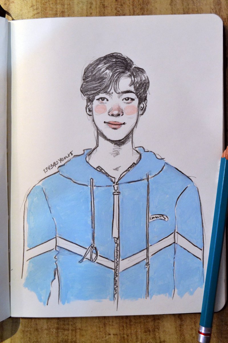 20190312 / day 71So let's pretend the ink drawings never happened. I wanted to draw this picture of Seokjin for a long time bc its my most precious photocard unu (not sure why my style looks so different, i've lost practice even though i've been drawing daily lol) @BTS_twt