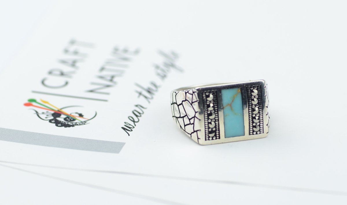 craft_native's tweet image. Mens Vintage Feroza Ring | Turquoise Sterling Silver 925 Ring.
The ring showcases an elegant design with unique Beautiful Blue Feroza stone. 
#feroza #artisanjewelry #timeless #turquoise #etsyshop #etsy #handmadejewelry #Gemstones #sterlingsilver #menswear #vintage #forhim #Rings