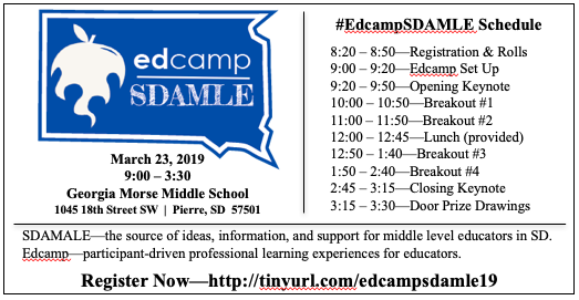 WMSPal's tweet photo. #edcampSDAMLE
Register now!
https://t.co/o5dpnhaiHV
#sdedchat https://t.co/Sgi3NMauHz