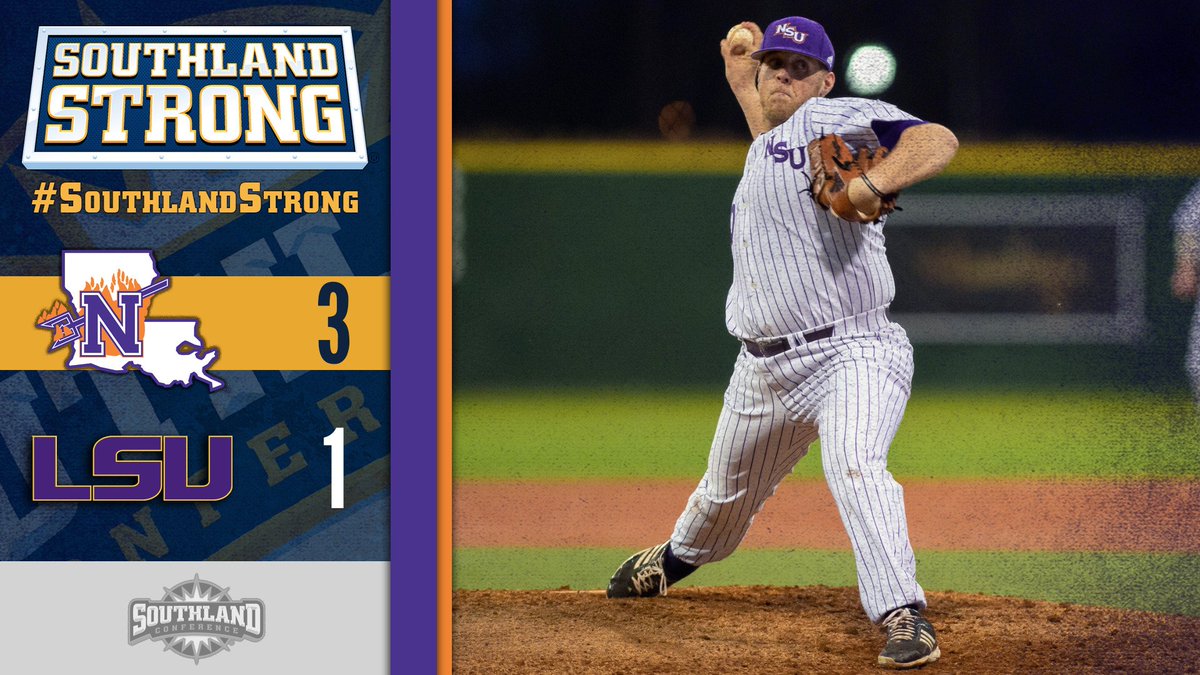 Southland Conference (@southlandsports) on Twitter photo BSB: <a href="/NSUDemonsBSB/">NSU Baseball</a> earns win over #10 LSU, 3-1 in Natchitoches.
NSU starter Cullen McDonald goes 7 2/3rds innings, allowing 1 ER with 5 Ks. Jeffrey Elkins contributes 2 RBI.
#ForkEmDemons #SouthlandStrong ⚾️ BSB: <a href="/NSUDemonsBSB/">NSU Baseball</a> earns win over #10 LSU, 3-1 in Natchitoches.
NSU starter Cullen McDonald goes 7 2/3rds innings, allowing 1 ER with 5 Ks. Jeffrey Elkins contributes 2 RBI.
#ForkEmDemons #SouthlandStrong ⚾️