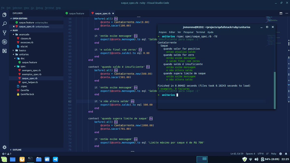 jnmoreno's tweet image. Let's update.
@qaninjahq @ministryoftest
#ruby #rubyprogramming #rspec #bdd #tdd #automationtestin #agiletestin #qaautomation #softwaretesting