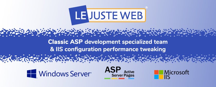 LeJusteWebCom's tweet image. @LeJusteWebCom is an experienced team accustomed to actively maintain and support #ClassicASP websites &amp;amp; apps since 2002, for more than 150 customers all around the world. If you need a developer to #upgrade and maintain your Classic #ASP codebase, please get in touch with us.