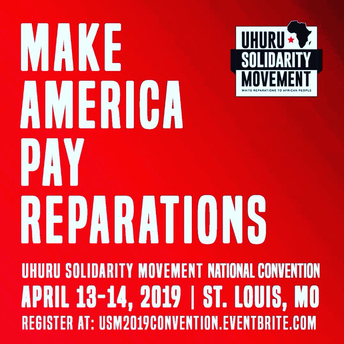 Make America Pay Reparations #MakeAmerica #PayReparations #uhurusolidaritymovement #Reparations #UhuruMovement #StLouis #BlackPower