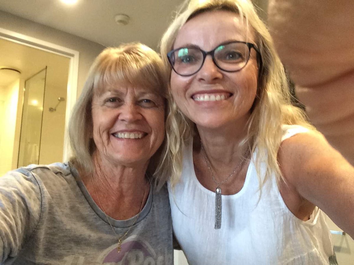 ShellieClose's tweet image. Together after 18mths. Feels like yesterday. So glad to give this special friend the biggest hug! ⁦@BrownNagem⁩ you are an inspiration 😘💜💜💜