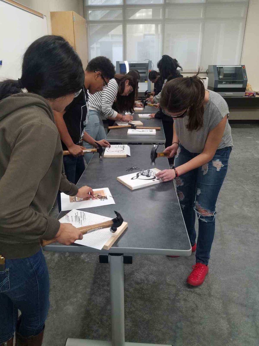 Wendy_Ili's tweet photo. First project for the @lbjordanhigh Femineers!  #ProudToBeLBSUD #PLTW #PathwayPower #GirlsRule https://t.co/nASfBpPU9B