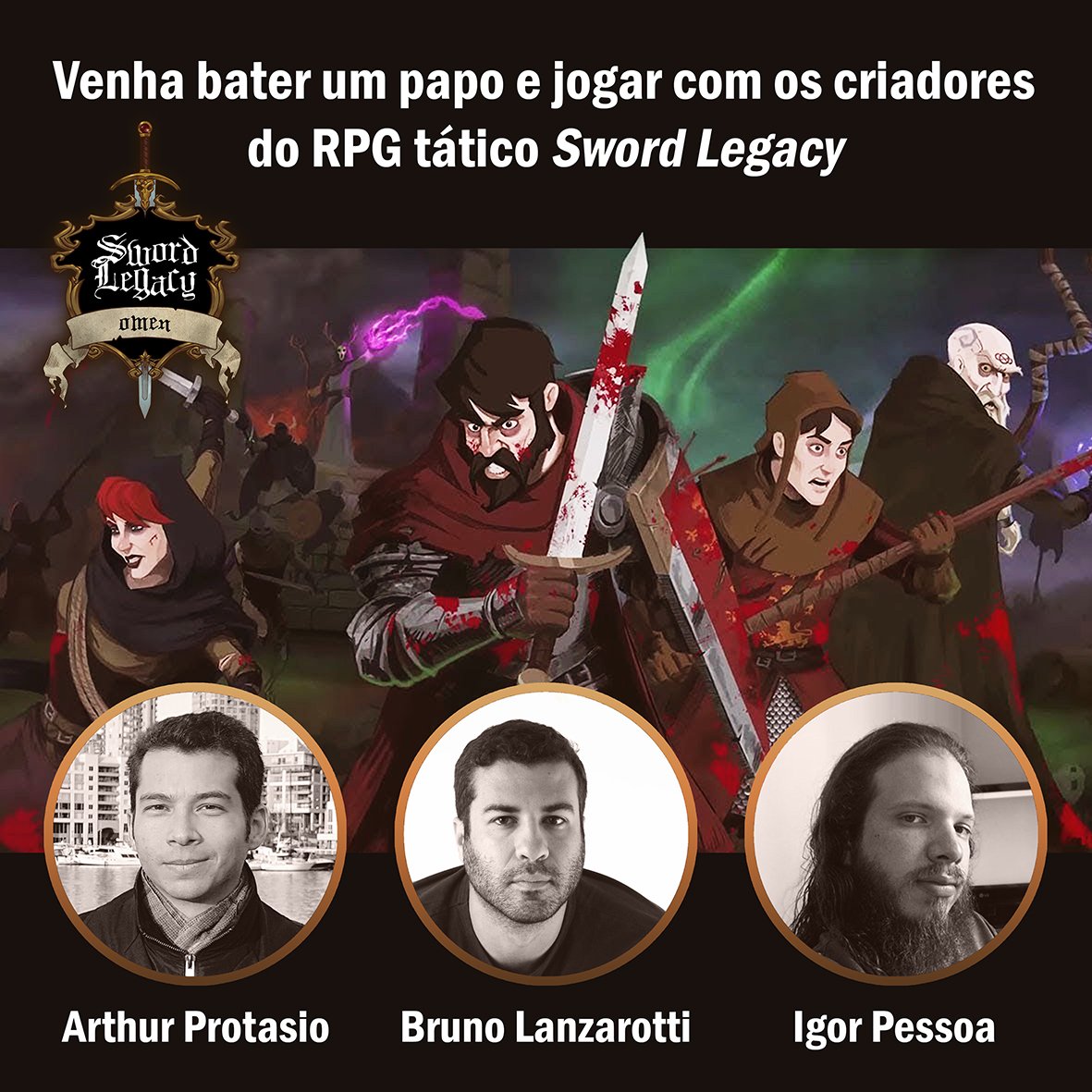 alessandranog's tweet photo. SWORD LEGACY: OMEN - Bate-papo com os seus criadores: processo de criação, desenvolvimento e curiosidades. Sessão de GAMEPLAY. https://t.co/PFeon5mRkS
Dia 27/03/2019 - Rua Bambina, 107 - Botafogo - RJ
Das 17h às 21h
#SwordLegacyOmen #IndieGame #RPG #Fableware #Firecast #GameDev https://t.co/iKwhY5qrWx