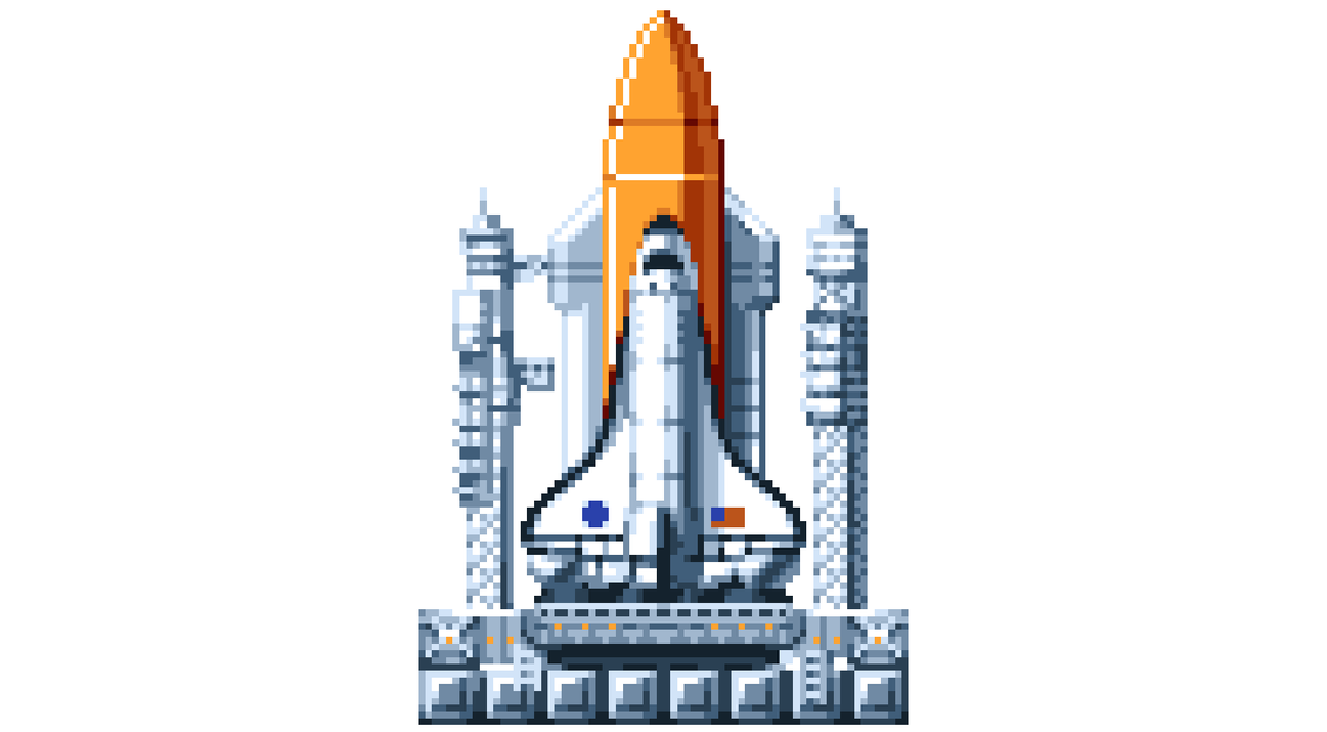 ゲームボーイ テトリス スペースシャトル Gameboy Tetris N フラッグさんのイラスト