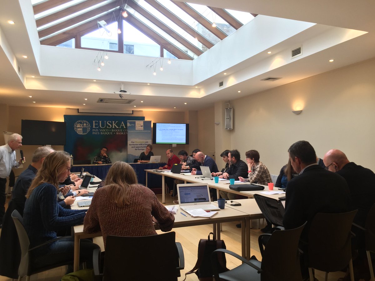 Euromontana's tweet photo. We are today having our board meeting in Brussels, a lot of points on the agenda and policies to be discussed today: the #CAPpost2020 reform, new #CohesionPolicy, projects and much more for our mountain regions ⛰️ with our members from all accross Europe! https://t.co/DvaP3Bzlc6