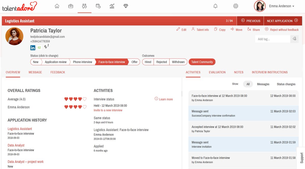TalentAdore's tweet image. We have launched a new look and feel of TalentAdore’s user interface 😍👏 A more unified and modern look will make the user experience even more streamlined and it also helps us to prepare for other improvements that will be implemented later this year. #HRtech #recruitmentsystem