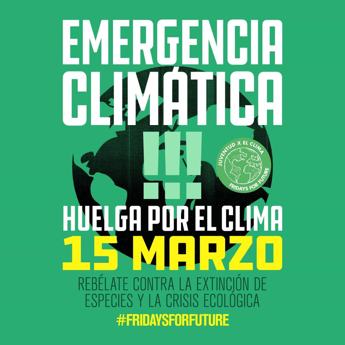 Todo nuestro apoyo a las movilizaciones para frenar el #CambioClimatico 
Es urgente. Apenas queda tiempo para no superar los 1.5ºC. Vamos camino de los arrasadores 3-4º
En el Sahel, en Centroamérica, en...ya se sufre 
No habrá #ODS así. 
Gracias <a href="/JuventudXClima/">Juventud Por El Clima - Fridays For Future España.</a> por empujar