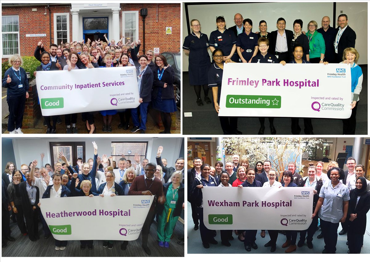 FrimleyHealth's tweet photo. Busy &amp; exciting day y'day, sharing great news abt first ever full inspection of FHFT by the CQC: rated 'good' overall. FPH outstanding, H'wood &amp; Fleet Hospital 'good' 👏👏
4 locations over 3 counties to celebrate with some great teams. More work to do, but a great place to be! https://t.co/BxtpUPupBz