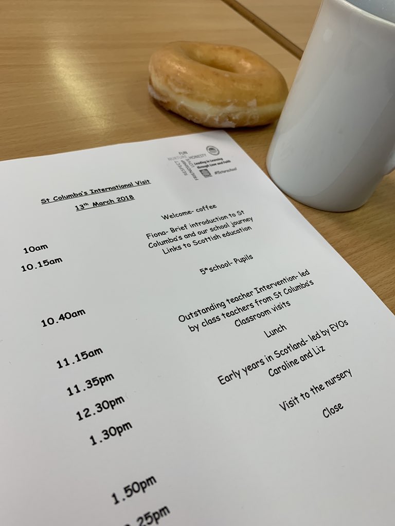Start van het schoolbezoek in Bathgate #StColumba’s