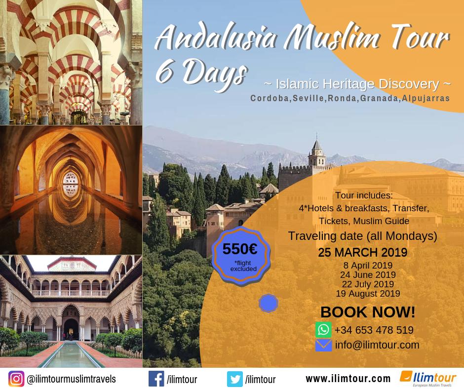 IlimTour's tweet photo. BEST VACATION DEALS - Andalusia Muslim Tour 6 Days-€550. 
Discover the greatest Islamic Heritage of Andalusia, Spain. 
Travel &amp; learn the amazing Islamic cultural heritage in muslim friendly and halal travel with @IlimTour  #andalusiamuslimtour #muslimheritage https://t.co/hQGTiLa9jZ
