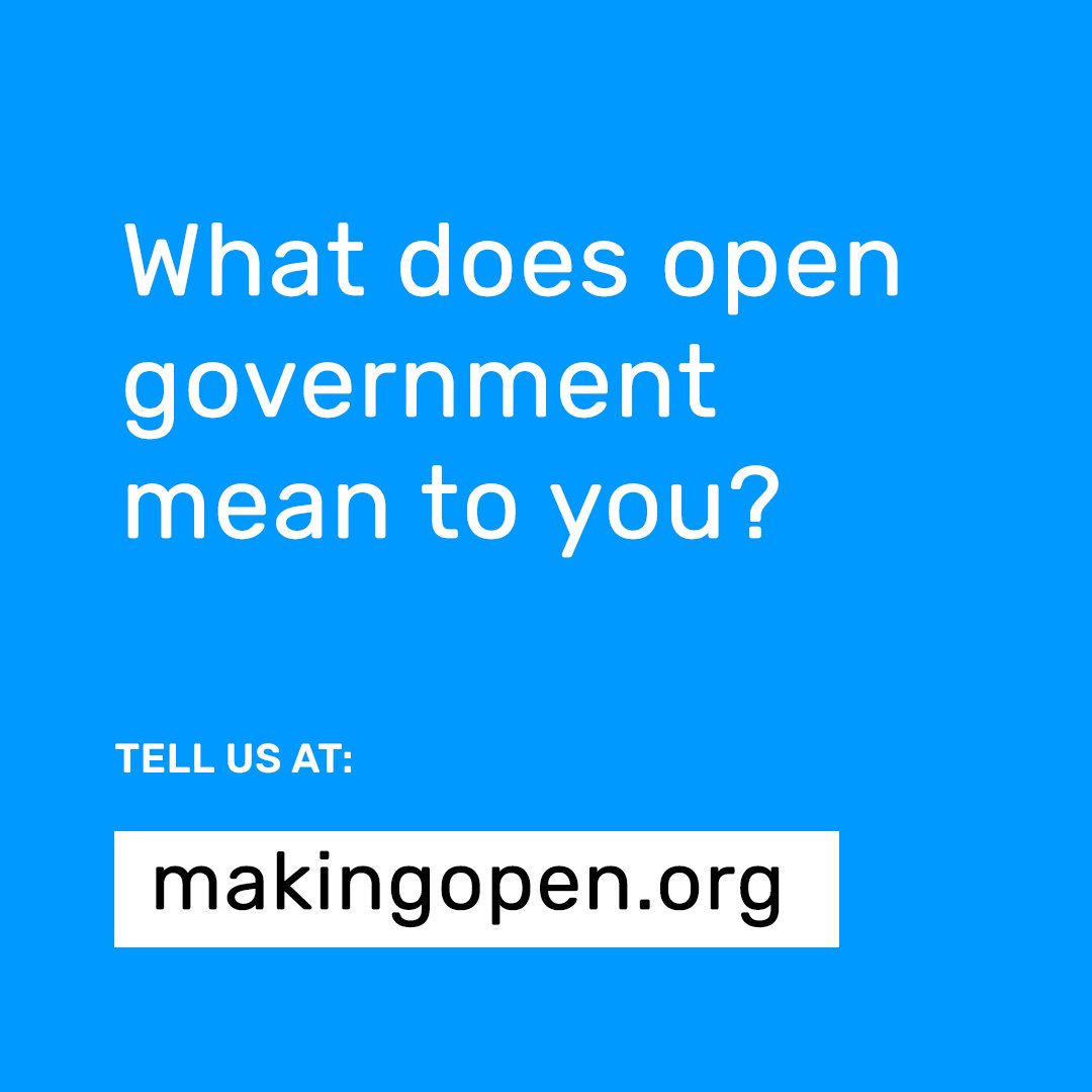 We'd love to hear more about what open government means to you all. Continue the conversation at makingopen.org #ogpchat <a href="/nookstudios/">Mel Flanagan</a>