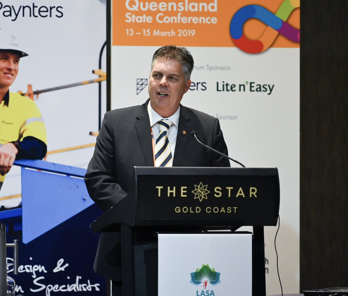 LASANational's tweet photo. Chair of the Qld P’mentary inquiry into aged care, palliative care and assisted dying and Member for Thuringowa @AaronHarperMP addresses #LASAQld2019 Conference today. https://t.co/UJGBq04JH8