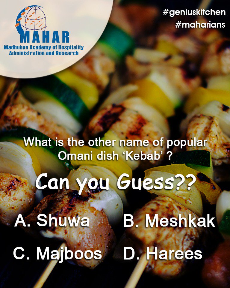mahardehradun's tweet photo. We are here with another interesting question about kebabs..!!! Tag your friends to know the answer.
#geniuskitchen #ourkitchen #chef #answerifyoucan #maharians #kebabs #kebablovers https://t.co/dwyQs5KrsC