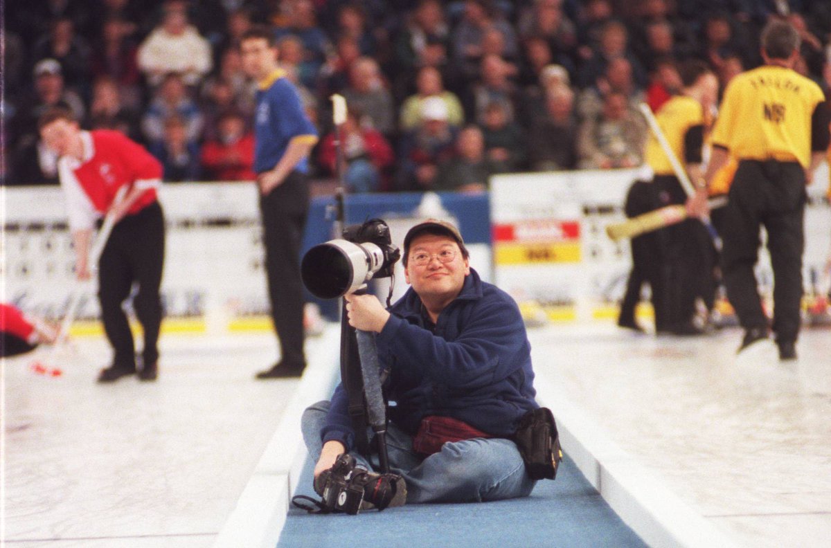 YegTomBraid's tweet photo. @CGriwkowsky Here are a couple of shots of #PerryMah 1999 Bier and then when we needed in photo of the indoor Bungy Jump @Official_WEM, we duck-taped a camera to his hand....and he jumped! Anything fur a good pix. #yeg #RIP Perry Mah https://t.co/9loLtzxo8i