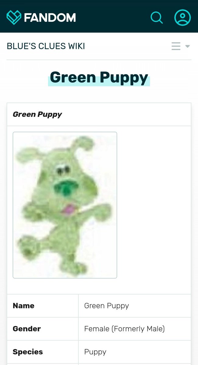 What Is The Green Dog On Blues Clues