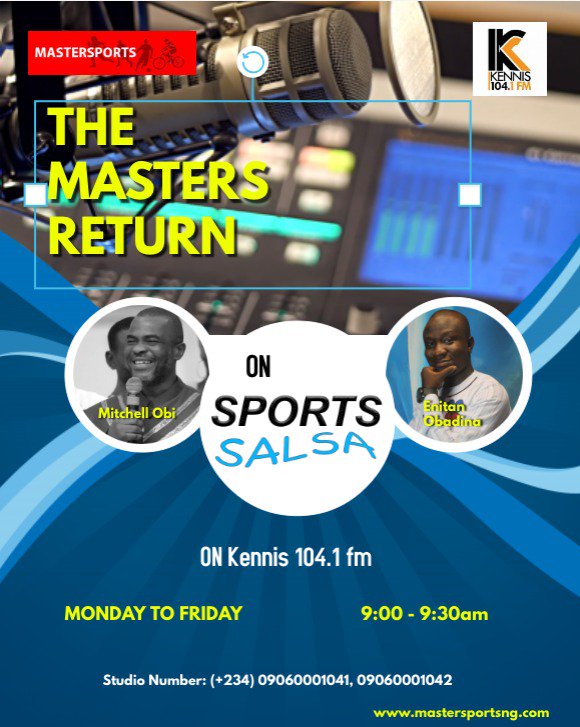 MCBELLOGCFR's tweet image. Lets join Mitchell Obi live on Sports Salsa this morning on Kennis 104.1 FM and share your thoughts on How Cristiano Ronaldo performance last Night call 09060001041, 09060001042 Whatsapp 09060001043 and you can tweet @Mastersportsng or @Mitchellobi09 using the hashtag #Sportsalsa
