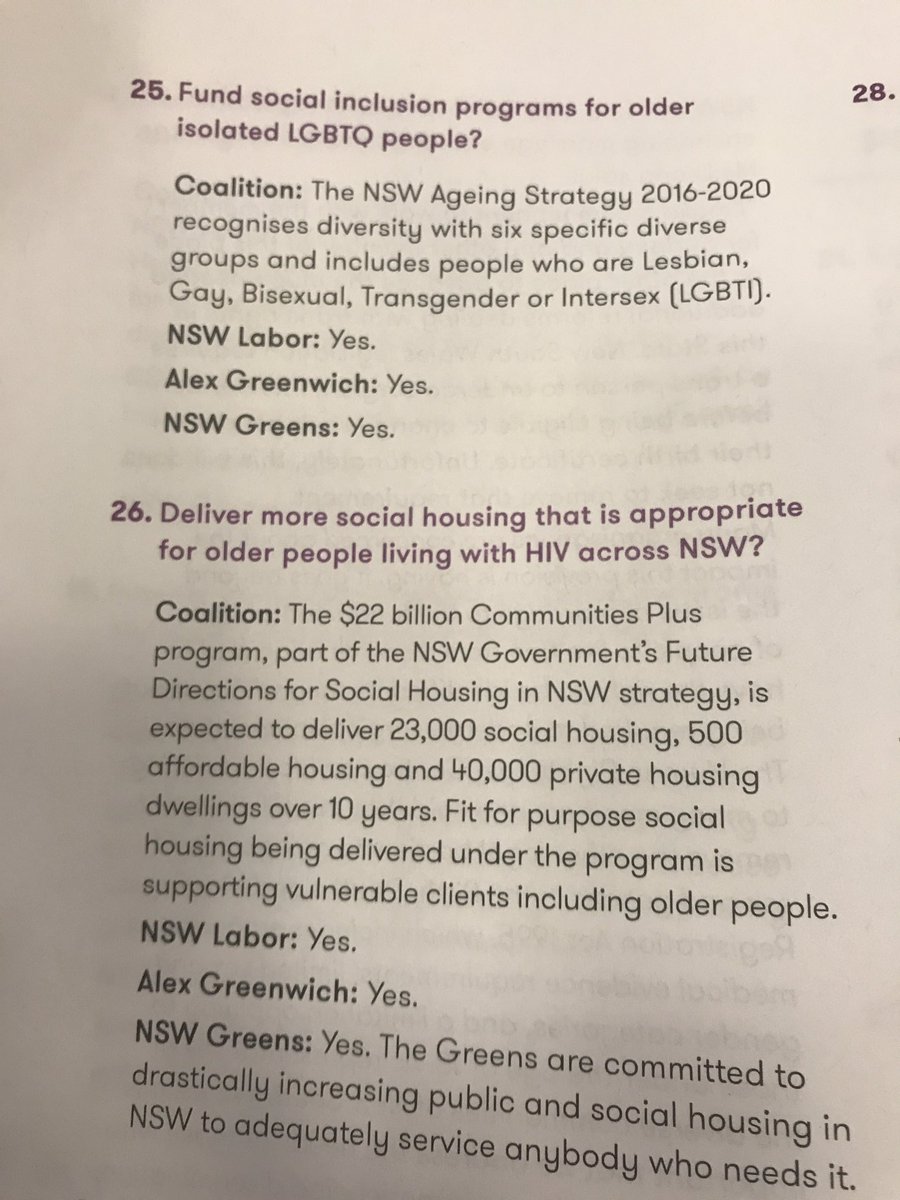 NSWGLRL's tweet photo. Really exciting to be reading a document filled with "yes" responses to specific questions from the LGBTIQ community put to political candidates in the upcoming election https://t.co/S53CkD4kB3