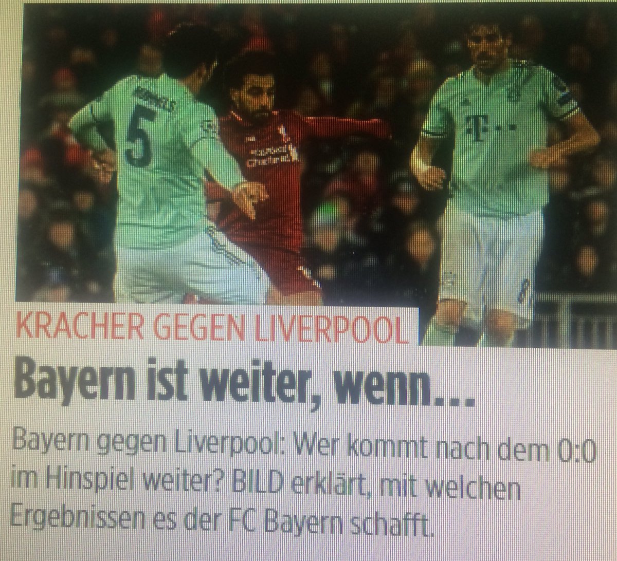 Nach einem 0-0 im Hinspiel wird die „Bild“ für diesen Artikel sicher einen renommierten Mathematik-Professor befragt haben. #FCBLFC #CL