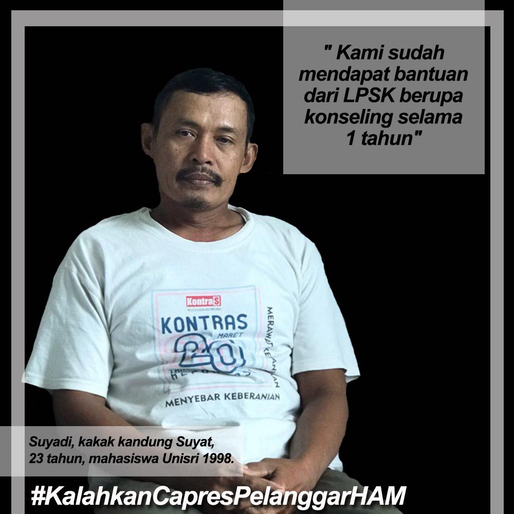 EfffNeng's tweet photo. @BadhotR Mendapatka bantuan LPSK berupa konseling selam 1 tahun #KalahkanCapresPelanggarHAM 
#DiaPenuhKekerasan https://t.co/KjAj2piF19
