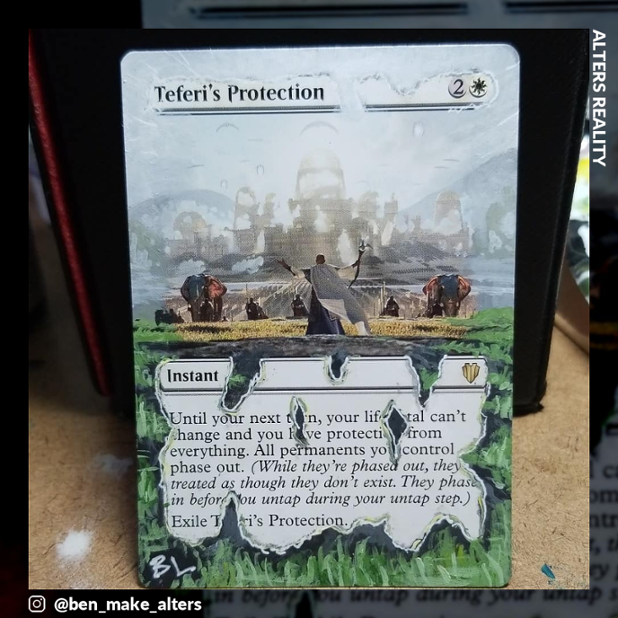 AltersReality's tweet photo. Good morning! Starting the day of with this great alter. What's on your agenda today?
🖌: @ben_make_alters (ig)
🃏: #TeferisProtection
🎨: @chasestone_art (ig)
#mtg #mtgalter #mtgart #mtgalterist #mtgartist #alterist #magicthegathering #magicthealtering https://t.co/HX2oANaSZ9